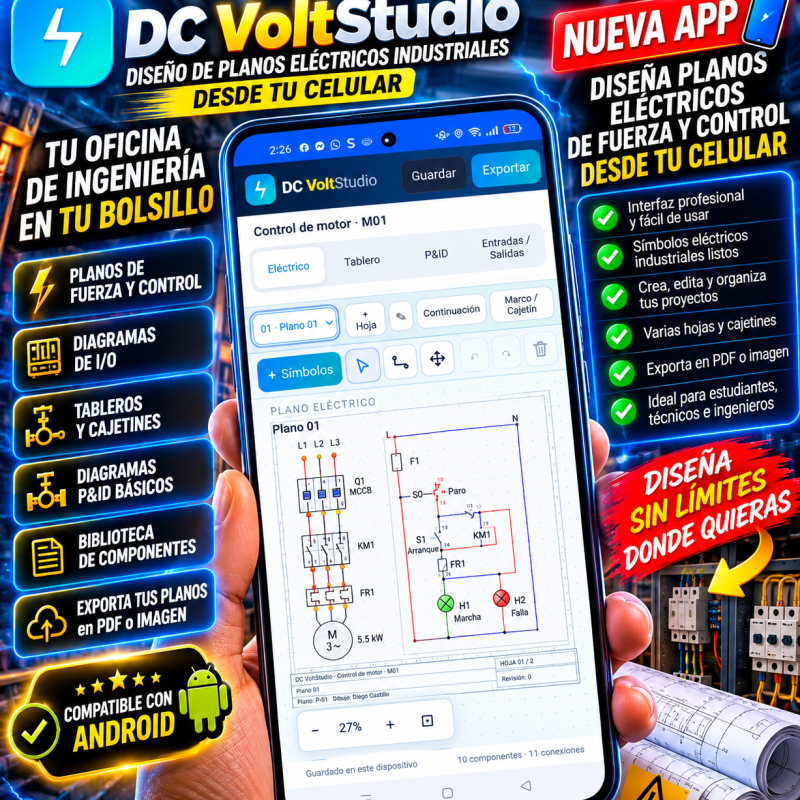 DC VoltStudio_ planos eléctricos en tu bolsillo